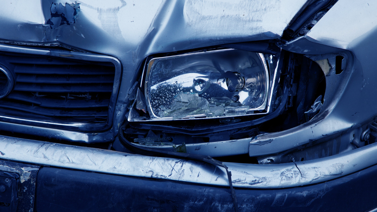 Partify A front bumper and car hood damage by a collision