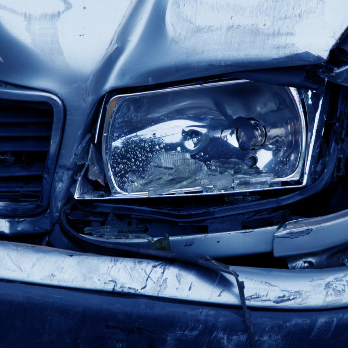 Partify A front bumper and car hood damage by a collision