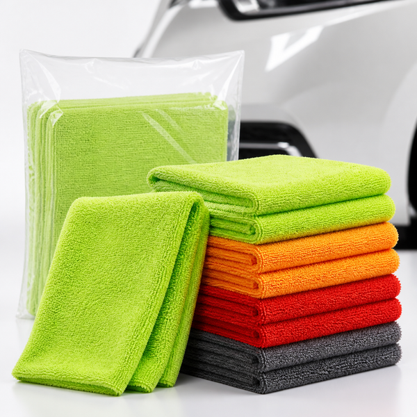10-Pack Edgeless Microfiber Detailing Towels - 350 GSM, Paint-Safe, 16 x 16 in