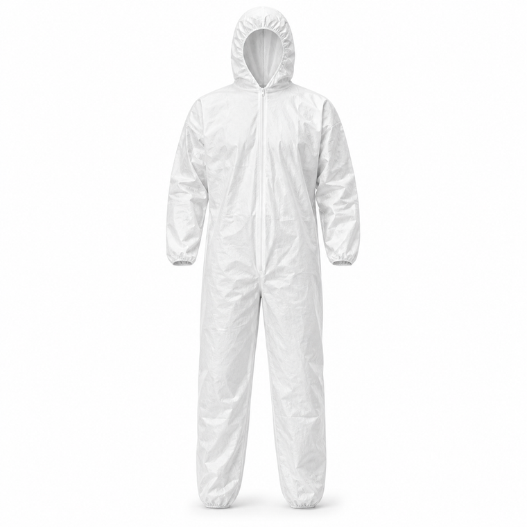 Disposable Paint Suit with Hood - Microporous Protective Coverall