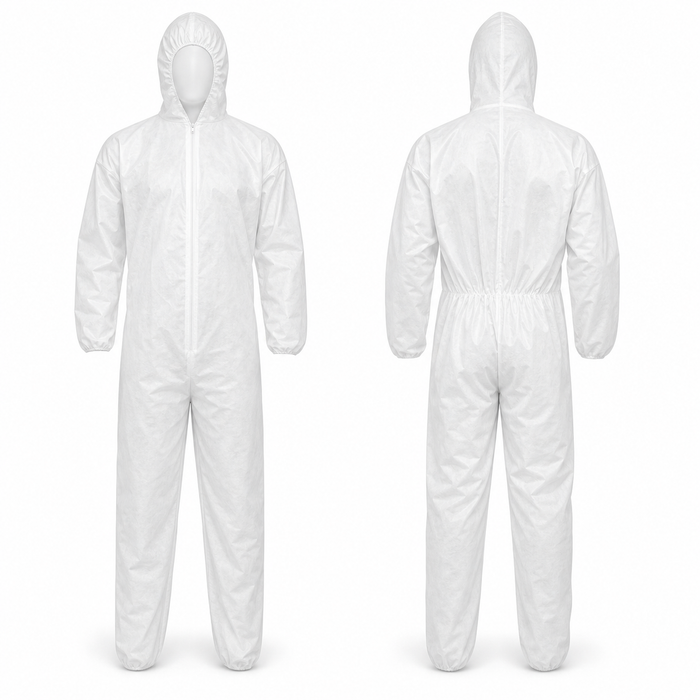 Disposable Paint Suit with Hood - Microporous Protective Coverall
