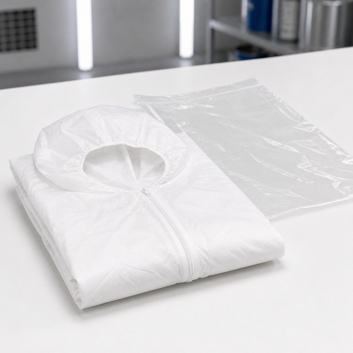 Disposable Paint Suit with Hood - Microporous Protective Coverall