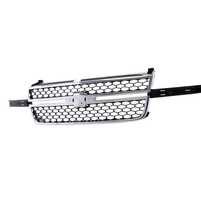 2003-2007 Chevrolet Pickup Chevy Silverado Grille Chrome Frame With Black Honeycomb With Dale Earnahart Center Bar Require Wing Inserts - GM1200589-Partify-Painted-Replacement-Body-Parts