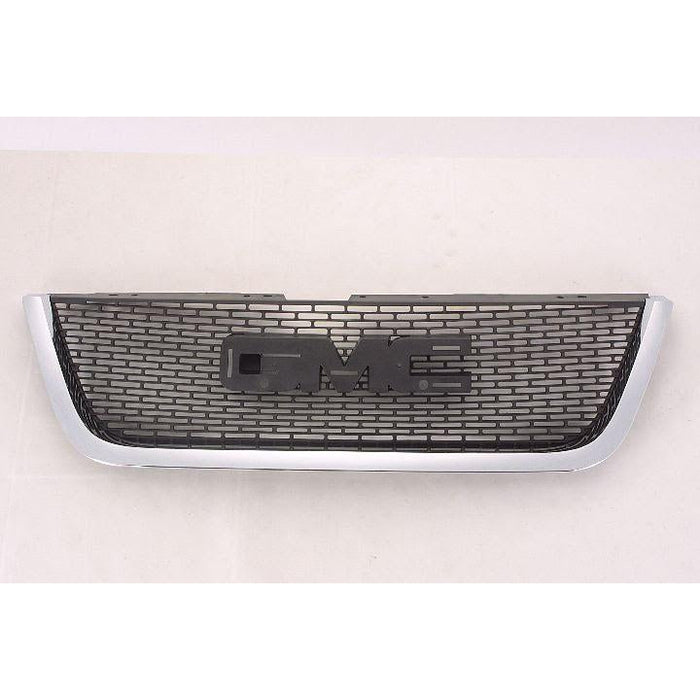 2007-2012 GMC Acadia Grille Matte Black With Chrome Moulding - GM1200585-Partify-Painted-Replacement-Body-Parts