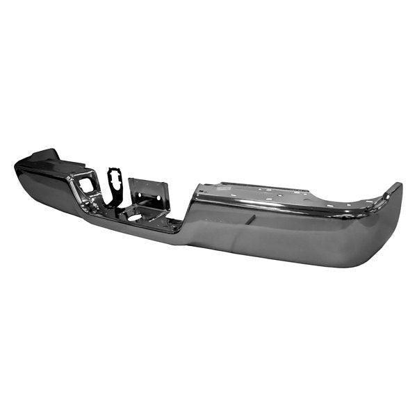2009-2012 Chrome Dodge Ram 1500/2500/3500 Single Exhaust Rear Bumper Without Sensor Holes - CH1102367-Partify-Painted-Replacement-Body-Parts