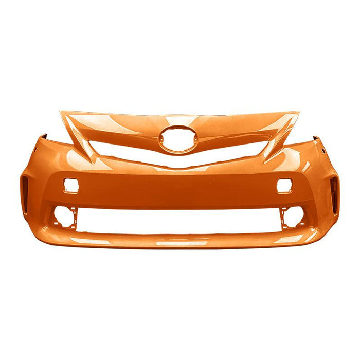 2012-2014 Toyota Prius V Front Bumper With Headlight Washer Holes & Without Sensor Holes - TO1000390-Partify-Painted-Replacement-Body-Parts