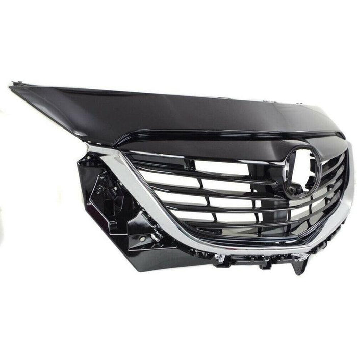 2013-2014 Mazda CX9 Grille Painted Black With Chrome Moulding - MA1200191-Partify-Painted-Replacement-Body-Parts