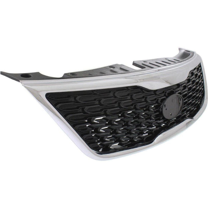2014-2015 KIA Sorento Grille Painted Black With Chrome Moulding - KI1200155-Partify-Painted-Replacement-Body-Parts