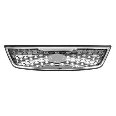 2014-2015 KIA Sorento Grille Painted Silver With Chrome Moulding Sx Model - KI1200157-Partify-Painted-Replacement-Body-Parts