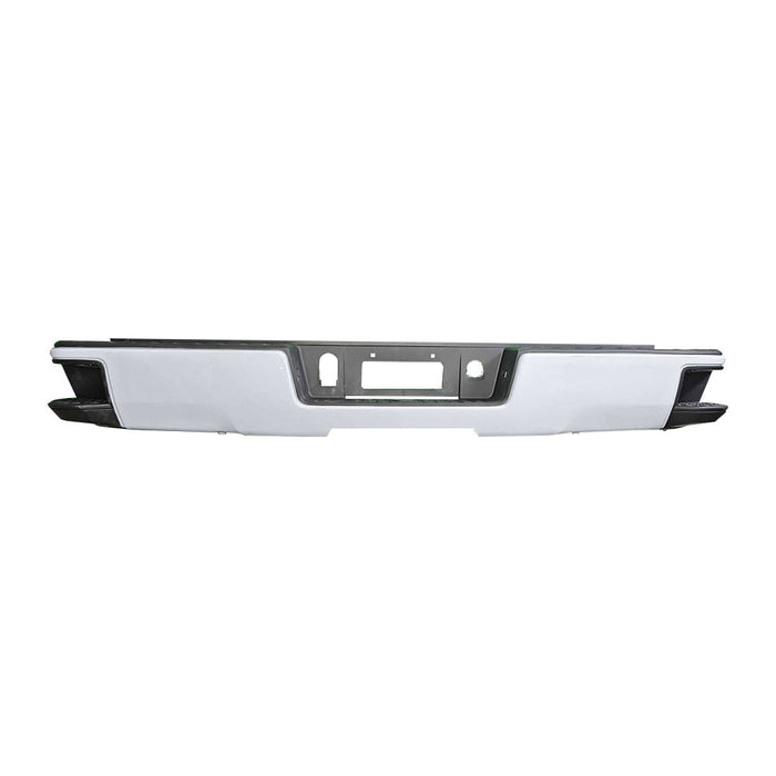 2014-2019 Chevrolet Silverado/GMC Sierra 1500 Rear Bumper Assembly Without Sensor Holes & With Corner Step - GM1103177-Partify-Painted-Replacement-Body-Parts