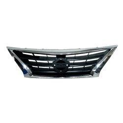 2015-2019 Nissan Versa Sedan Grille Chrome Black - NI1200261-Partify-Painted-Replacement-Body-Parts
