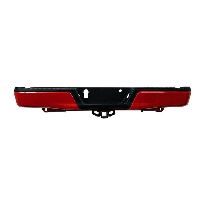 2015-2020 Ford F-150 Rear Bumper Assembly Without Sensor Holes & With Tow Hitch Included - FO1103186-Partify-Painted-Replacement-Body-Parts