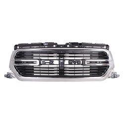 2019-2022 RAM Pickup RAM 1500 Grille Chrome Surround With Black Billets Without Camera Laramie/Big Horn Model - CH1200428-Partify-Painted-Replacement-Body-Parts