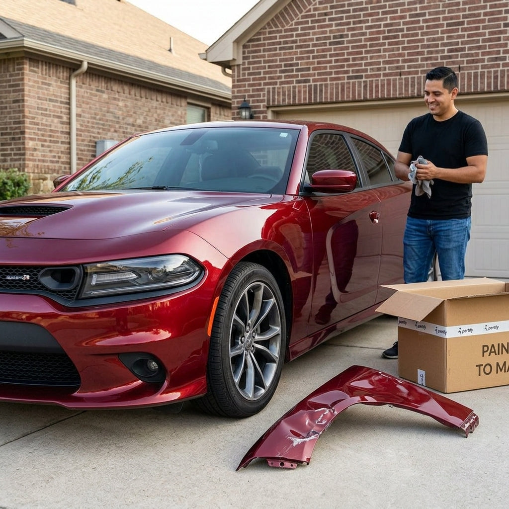 ボディピロー細断メモリーフォーム&ファスナー付き冷却竹カバー 52×135センチ 2015-2023 Dodge Charger Driver Side Fender - CH1240282 — Partify