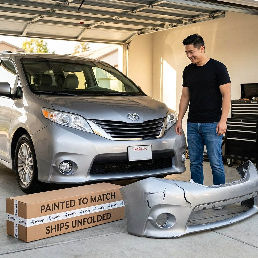 2011-2017 Toyota Sienna SE Front Bumper Without Sensor Holes