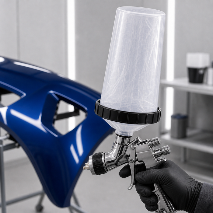 Disposable Paint Spray Gun Cup Liners & Lid System - 50 Pack