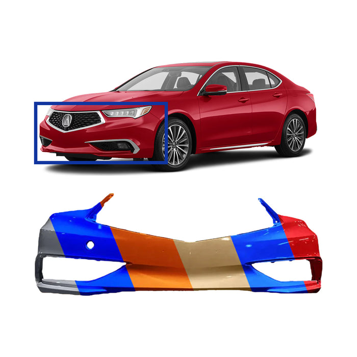 Acura TLX Non A Spec CAPA Certified Front Bumper Without Sensor Holes - AC1000195C