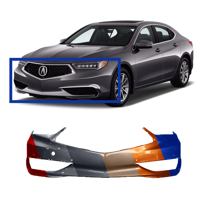 Acura TLX Non A Spec CAPA Certified Front Bumper With Sensor Holes - AC1000196C