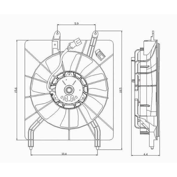 Acura TSX A/C Condenser Fan Assembly Includes Motor/Blade & Shroud - AC3113108