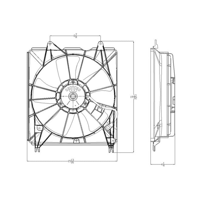 Acura RDX Engine Cooling Fan Assembly Motor/Blade/Shroud Assembly - AC3115112