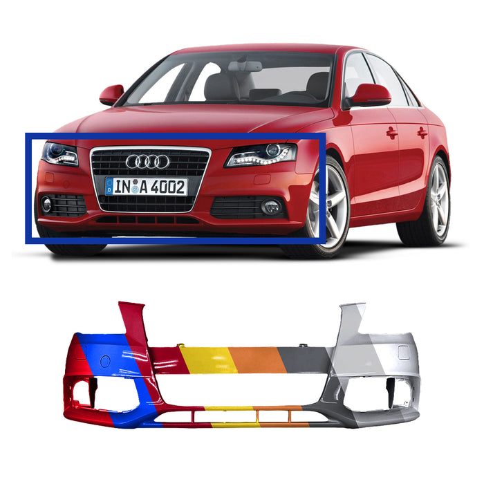 Audi A4 Non S-Line CAPA Certified Front Bumper With Headlight Washer Holes - AU1000160C