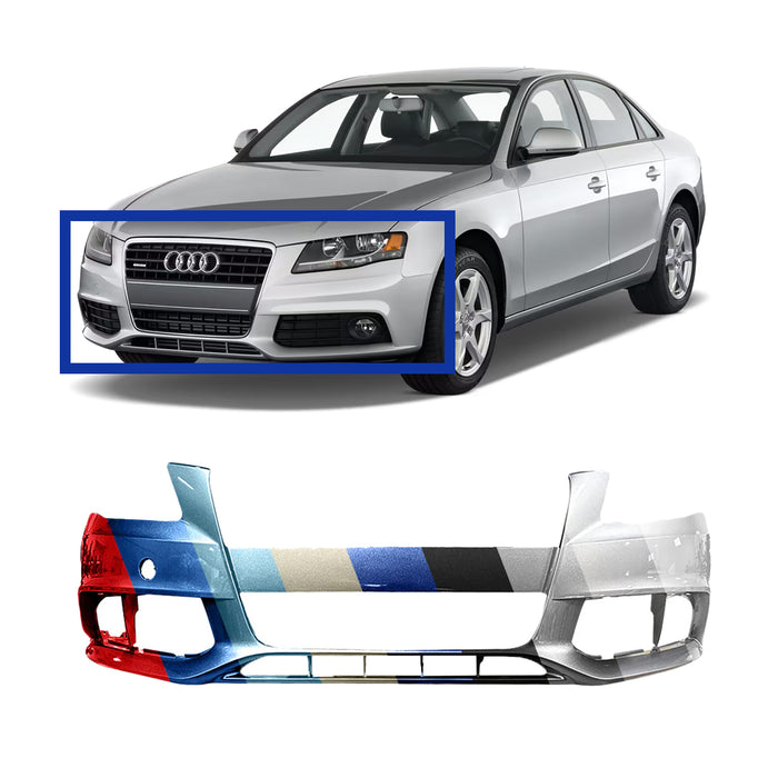 Audi A4 Non S-Line CAPA Certified Front Bumper Without Headlight Washer Holes - AU1000162C