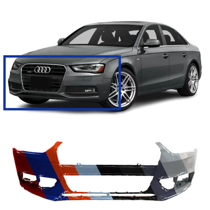 Audi A4 Front Bumper Without Sensor Holes/ Headlight Washer Holes - AU1000190