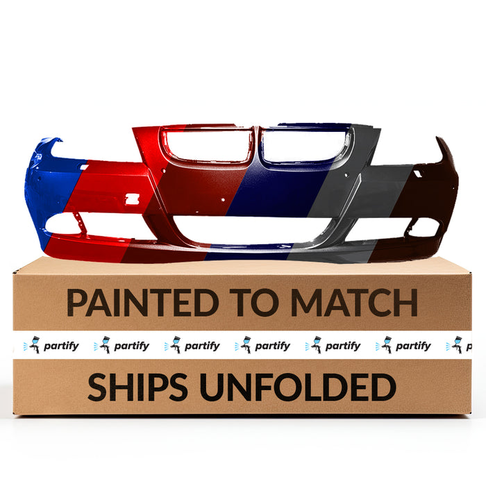 BMW 3-Series Sedan CAPA Certified Front Bumper With Sensor Holes & With Headlight Washer Holes - BM1000177C