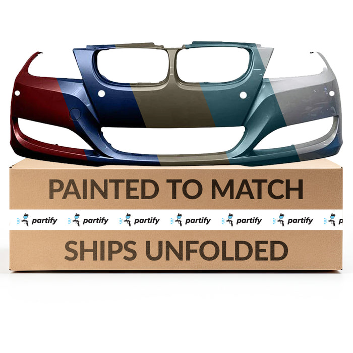 BMW 3-Series Sedan/Wagon CAPA Certified Front Bumper With Sensor Holes & Without Headlight Washer Holes - BM1000210C