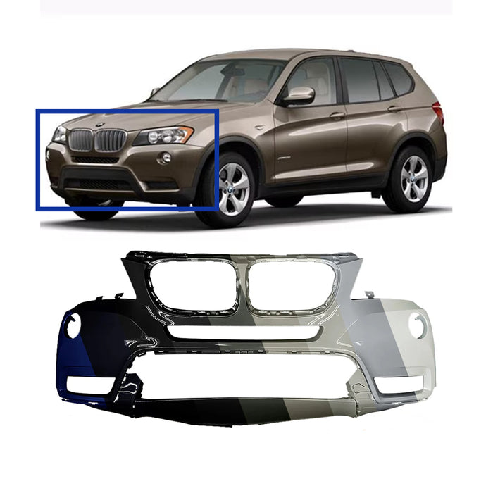 BMW X3 Front Bumper Without Headlight Washer Holes Without M-Package - BM1000252