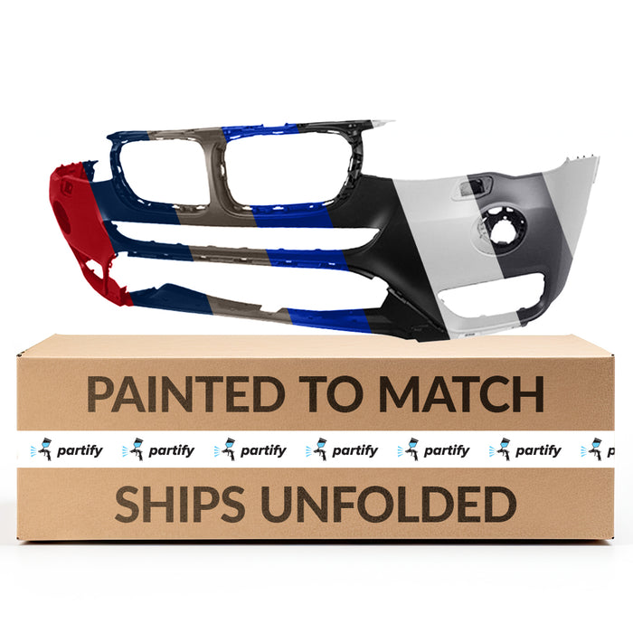 Parachoques delantero BMW X3 sin orificios para sensores y con orificios para lavafaros antiniebla, sin paquete M - BM1000347