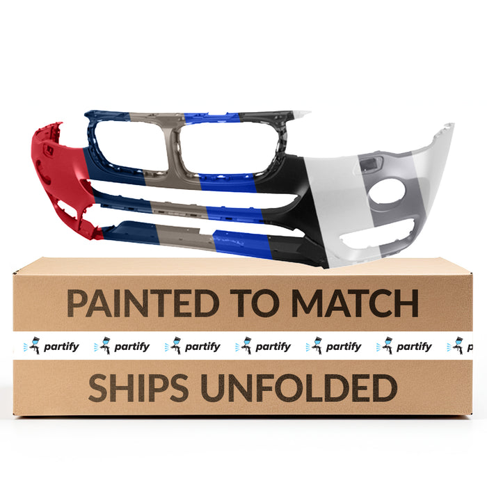 Parachoques delantero BMW X3 F25 con paquete OM y faros antiniebla LED, sin asistencia de estacionamiento y sin vista envolvente - BM1000351