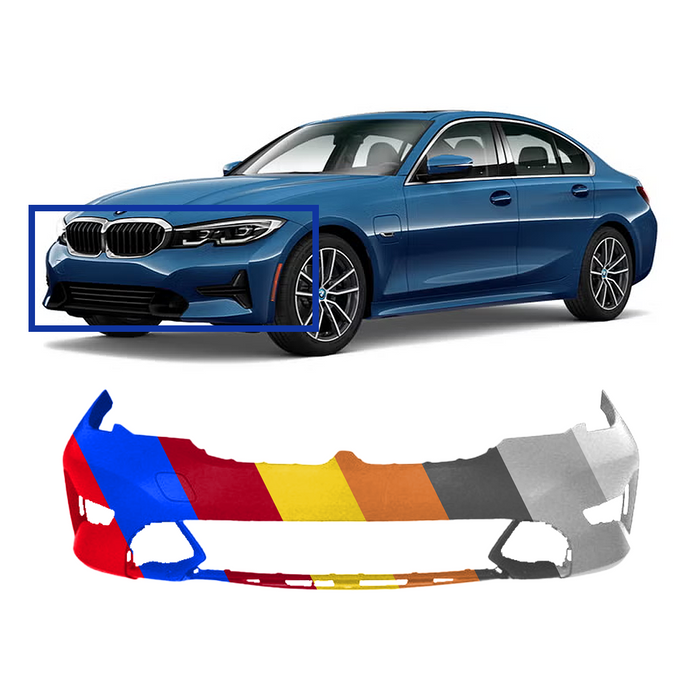 BMW 3-Series Sport/Luxury 330e/330i Sedan OEM Front Bumper Without M-Package & Without Sensor Holes & Without PDC Holes - 51118496500