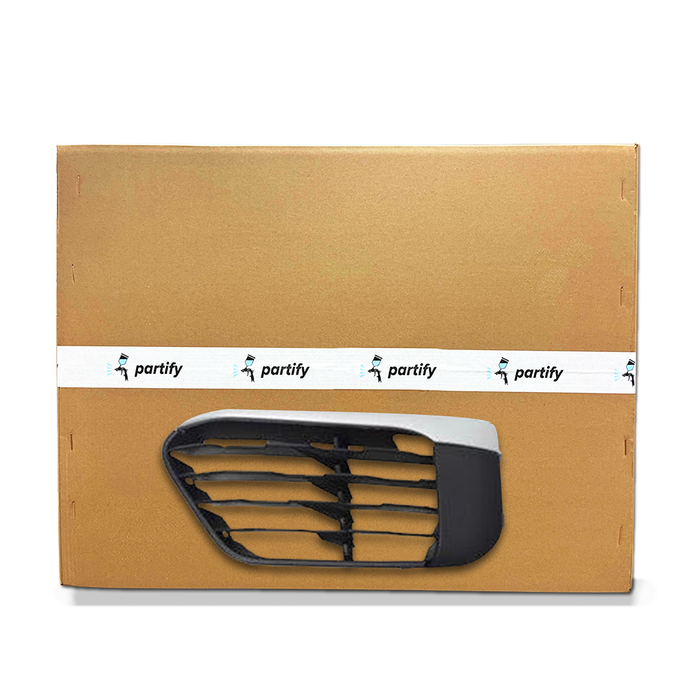 Parrilla inferior del BMW X1, certificada por CAPA, lado del conductor, pintada de negro con moldura plateada, sin sensor, modelo X-Line - BM1038200C