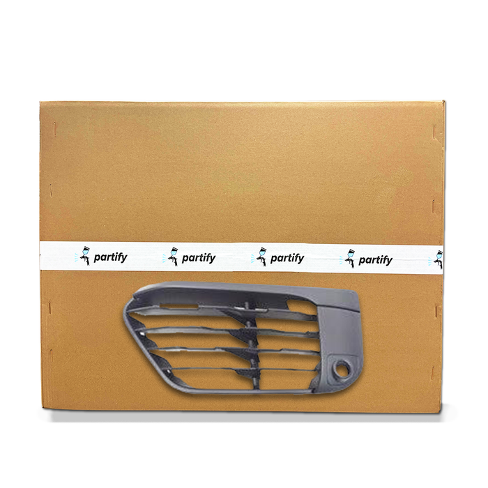 Parrilla inferior para BMW X1, certificada por CAPA, lado del conductor, color negro mate, con sensor, modelo base - BM1038204C