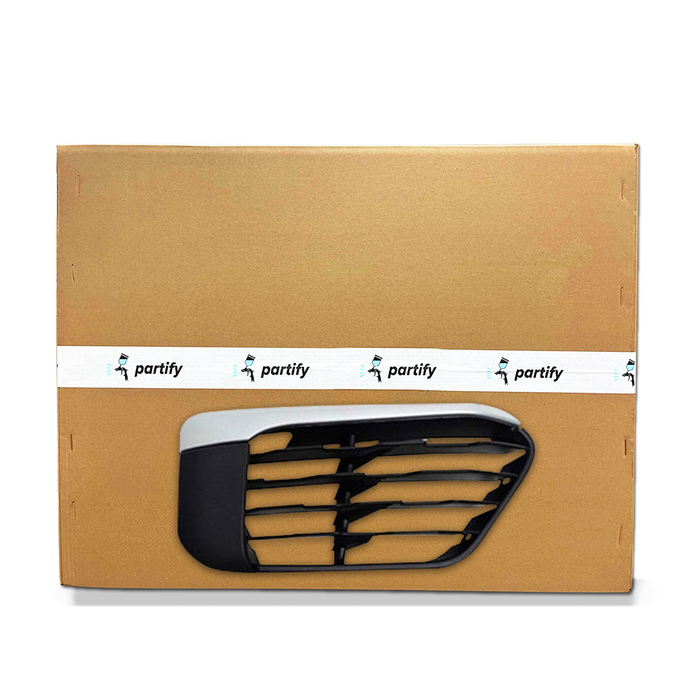 Parrilla inferior del BMW X1, certificada por CAPA, lado del pasajero, pintada de negro con moldura plateada, sin sensor, modelo X-Line - BM1039200C