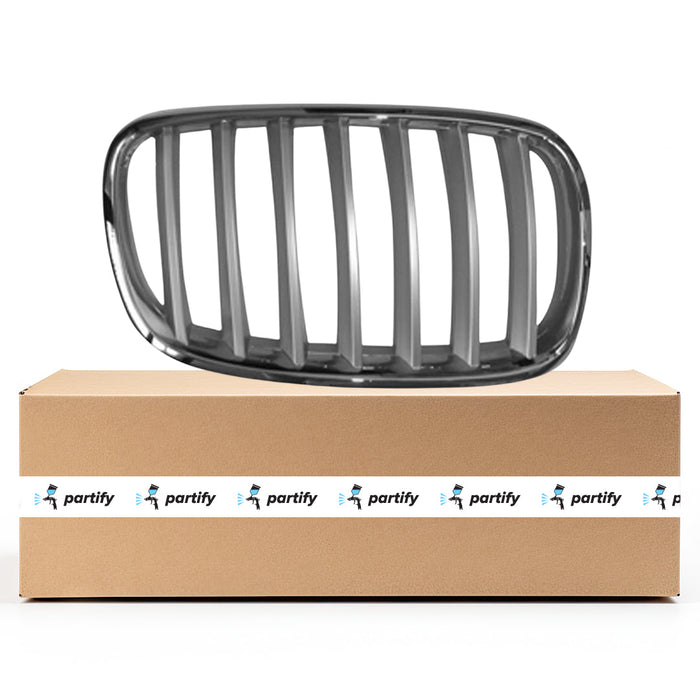 BMW X5/X6 4.8i/4.8i Premium/xDrive35d/xDrive48i/xDrive48i M Sport CAPA Certified Passenger Side Grille E70 Chrome-Silver Assembly 4.4L V8 - BM1200183C