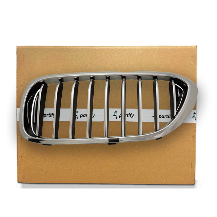 Parrilla cromada del lado del conductor con certificación CAPA para BMW Serie 5, con 9 barras, sin paquete de lujo/paquete M/visión nocturna - BM1200296C