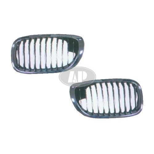 BMW 3 Series Coupe OEM Grille Driver Side Chrome Black [11 Black Vertical Bars With Chrome Face Surrounded By Chrome Frame] - 51137064317