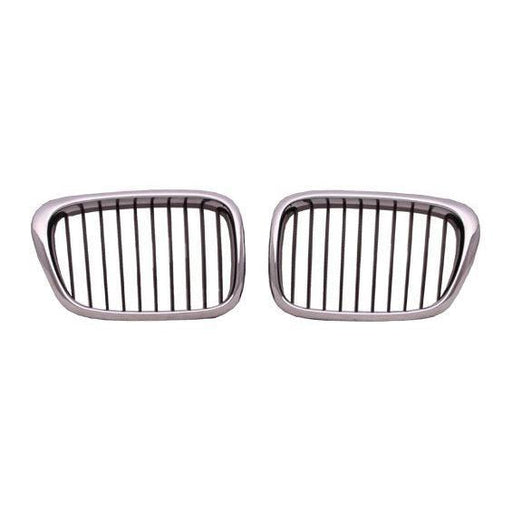 1997-2003 BMW 5 Series Grille Driver Side Chrome Black 525I/530I - BM1200138-Partify-Painted-Replacement-Body-Parts