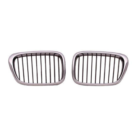 1997-2003 BMW 5 Series Grille Passenger Side Chrome Black 525I/530I - BM1200139-Partify-Painted-Replacement-Body-Parts