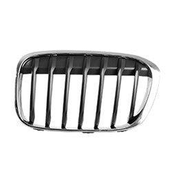 BMW X1 CAPA Certified Grille Driver Side Matte Black With Chrome Frame Without M-Package - BM1200290C