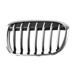 BMW X1 CAPA Certified Grille Driver Side Painted Silver With Chrome Frame For X-Line Model - BM1200292C