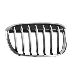 BMW X1 CAPA Certified Grille Passenger Side Painted Silver With Chrome Frame For X-Line Model - BM1200291C