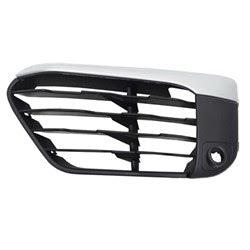 BMW X1 Lower CAPA Certified Grille Driver Side Painted Black With Silver Moulding With Sensor X-Line Model - BM1038201C