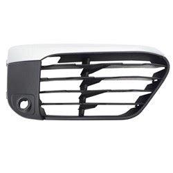 2016-2018 BMW X1 Lower Grille Passenger Side Painted Black With Silver Moulding With Sensor X-Line Model - BM1039201-Partify-Painted-Replacement-Body-Parts