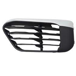 BMW X1 Lower OEM Grille Driver Side Painted Black With Silver Moulding Without Sensor X-Line Model - 51117453989