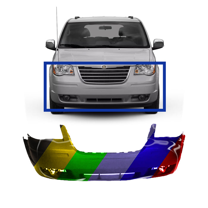 Chrysler Town & Country CAPA Certified Front Bumper Without Headlight Washer Holes & Without Chrome Insert Holes - CH1000927C