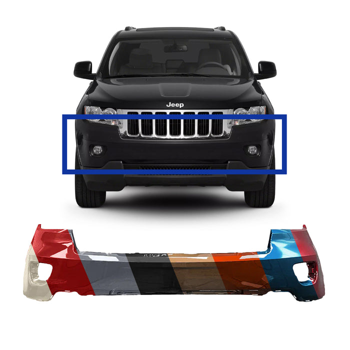 Jeep Grand Cherokee CAPA Certified Front Bumper Without Headlight Washer Holes & Without Sensor Holes - CH1000979C