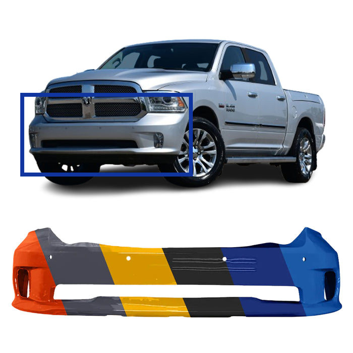 Dodge Ram 1500 Sport/1500 Classic Sport/Express OEM Front Bumper With Sensor Holes - 68239435AA